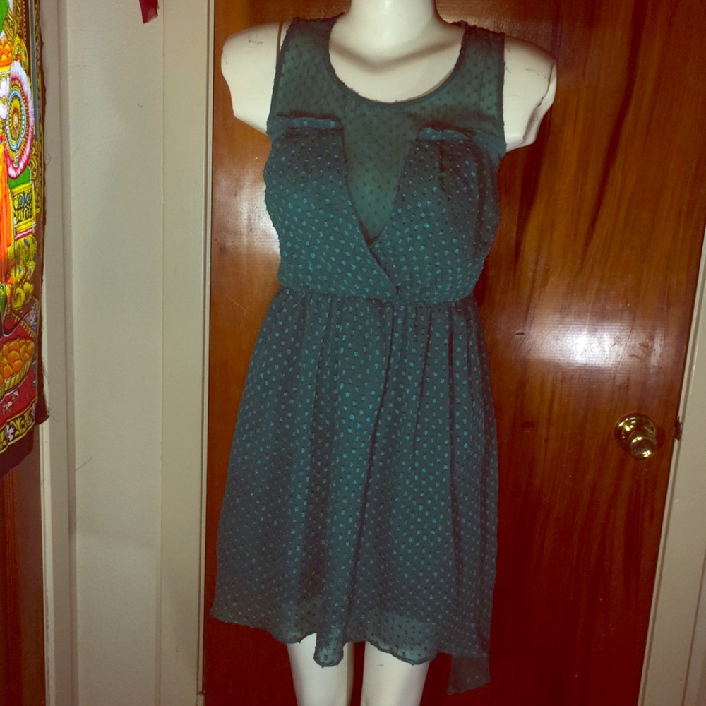 Zara Trafaluc Collection green polka dot mididress